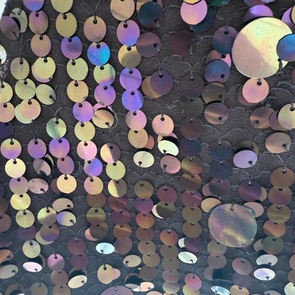 Anthropologie Moulinette Soeurs Black Sequin Shimmer Sleeveless V-Neck Top Sz 6 - Picture 7 of 10